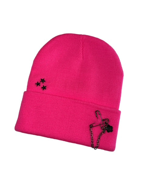 Brain Freeze- Neon Pink Alt Beanie